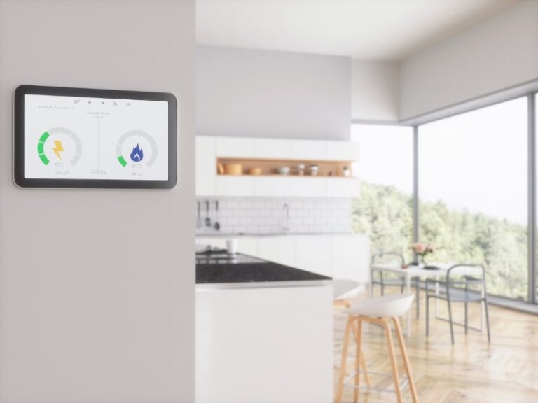 smart thermostat on wall min